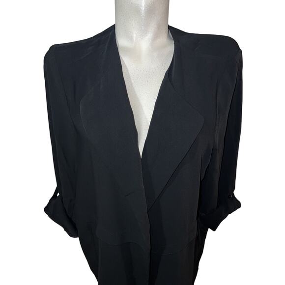 New Philosophy Jacket Plus Size 1X Black Duster Waterfall Open Front Cardigan - Picture 2 of 6